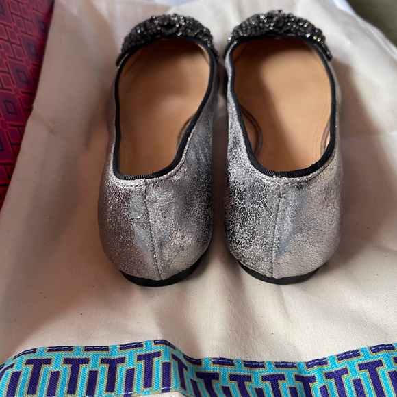 TORY BURCH ‘Vanessa’ Embellished Crystal Bow Flat 5.5 - Picture 3 of 13